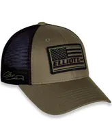 Men's Hendrick Motorsports Team Collection Olive and Black Chase Elliott Tonal Flag Snapback Adjustable Hat