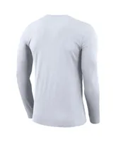 Men's Nike White Tcu Horned Frogs On Court Bench Long Sleeve T-shirt
