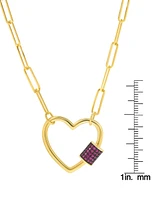 Lab-Grown Pink Sapphire Cylindrical Cluster 18" Pendant Necklace (1/3 ct. t.w.) in 14k Gold-Plated Sterling Silver