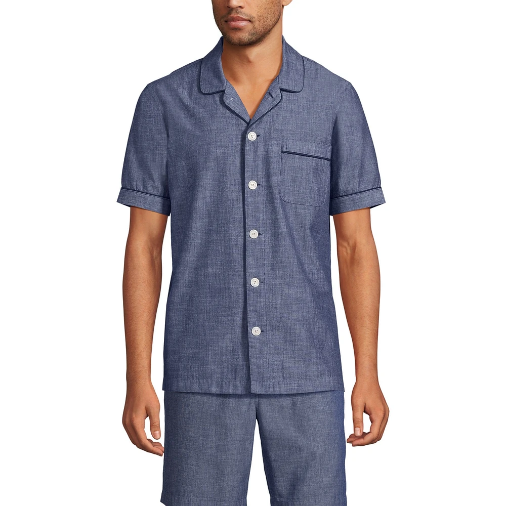 Lands' End Men's Short Sleeve Essential Pajama Shirt