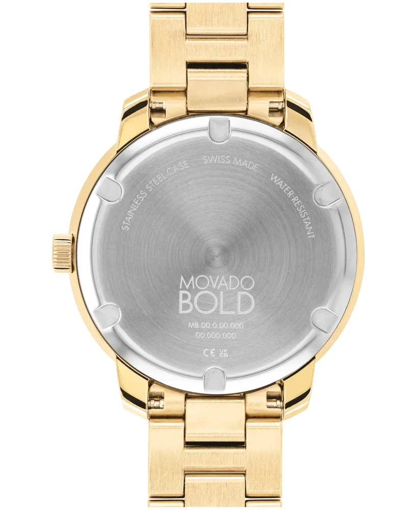 Movado Women's Bold Verso Swiss Quartz Ionic Plated Gold-Tone Steel Watch 38mm - Gold