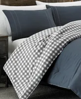 Eddie Bauer Kingston Cotton Reversible 3 Piece Duvet Cover Set