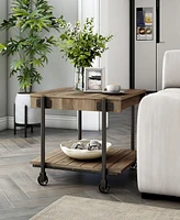 Furniture of America Luther 22" Steel Industrial End Table
