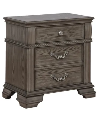 Furniture of America Hamilton 29" Solid Wood 3-Drawer Nightstand with Universal Serial Bus Ports