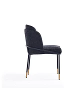 Manhattan Comfort Flor 2-Piece Metal Upholstered Dining Chair Set