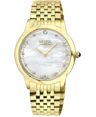 Gevril Women's Airolo Swiss Quartz Gold-Tone Stainless Steel Watch 36mm