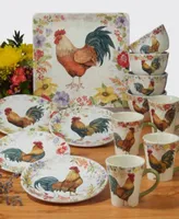 Certified International Floral Rooster Collection