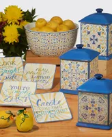 Certified International Lemonade Square Canister Set 3