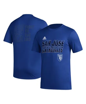 Men's adidas Blue San Jose Earthquakes Team Jersey Hook Aeroready T-shirt