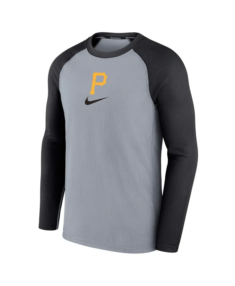 Men's Nike Gray Pittsburgh Pirates Authentic Collection Game Raglan Performance Long Sleeve T-shirt