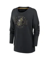 Women's Nike Black New Orleans Saints Rewind Playback Icon Performance Pullover Sweatshirt