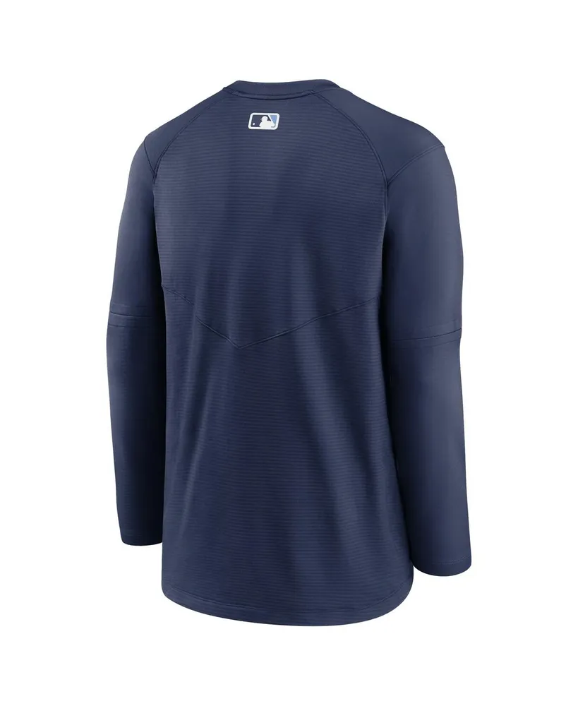 Men's Nike Navy Tampa Bay Rays Authentic Collection Logo Performance Long Sleeve T-shirt