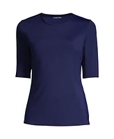 Lands' End Women's Long Elbow Sleeve Relaxed Upf 50 Rash Guard