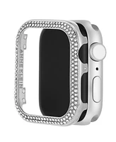 Anne Klein Women's Premium Crystal Silver-Tone Alloy Metal Protective Case designed for Apple Watch 41mm