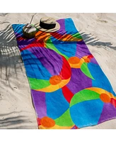 Arkwright Home Velour Printed Beach Towel (Beach Themed Design Options), 30x60 in., Soft Cotton