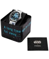 Fossil Unisex Special Edition Star Wars R2-D2 Three-Hand White Silicone Watch, 42mm