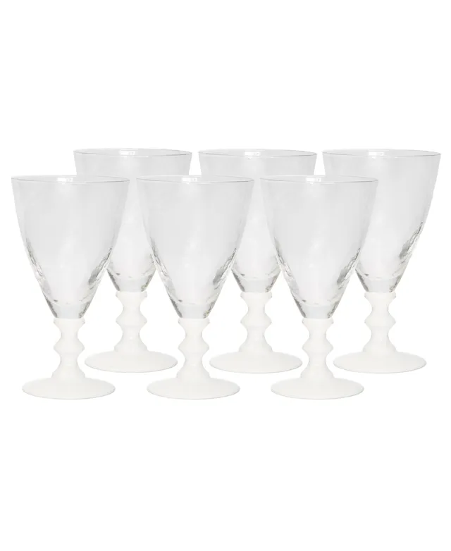 Classic Touch Smoked Square Shaped Wine Glasses 6 Piece Set