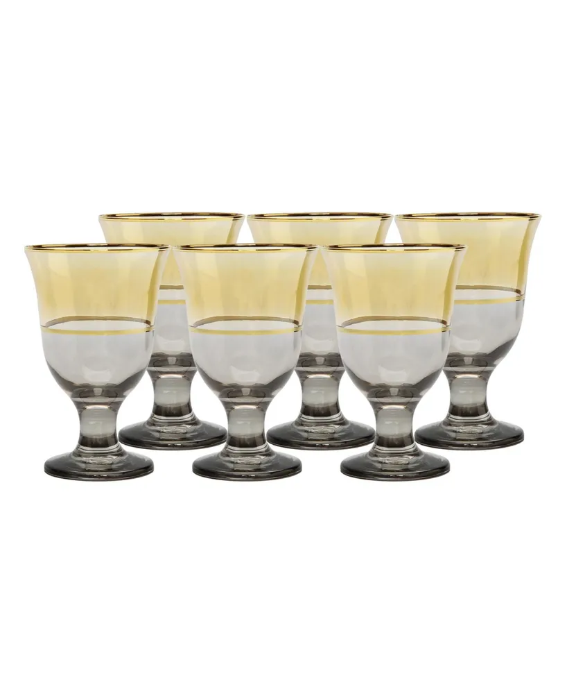 Gold Short Stem Glasses, Set of 6