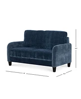 Everly Blue Velvet Loveseat