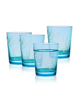 Fitz and Floyd Wildflower 12-oz Double Old Fashioned Glasses 4-Piece Set