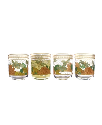 Fitz and Floyd Vintage-Like Vibe 13-oz Double Old Fashioned Glasses 4-Piece Set