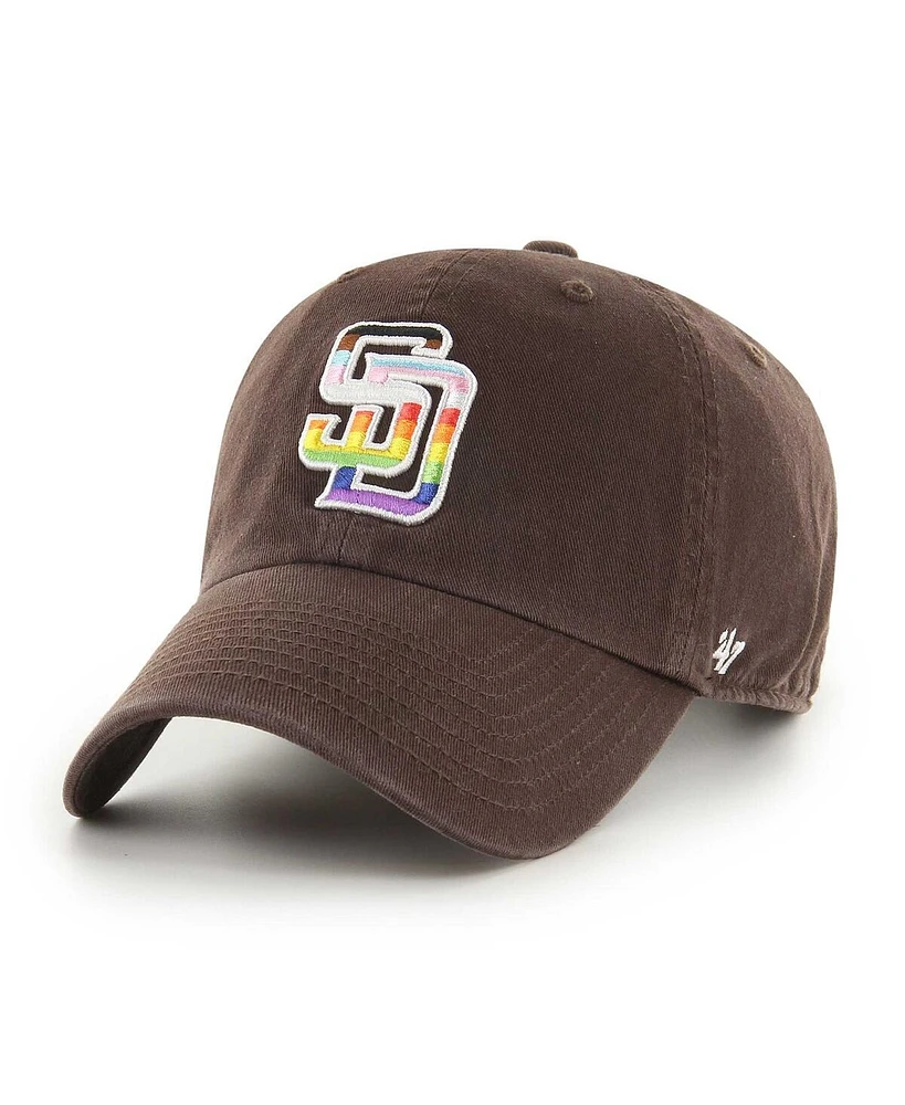 Men's '47 Brand Brown San Diego Padres Team Pride Clean Up Adjustable Hat