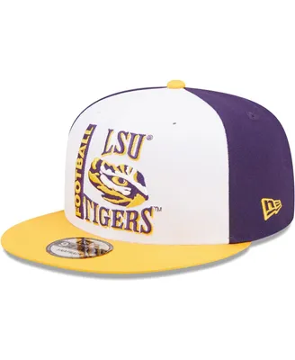 Men's New Era White, Purple Lsu Tigers Retro Sport 9FIFTY Snapback Hat