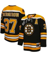 Men's Mitchell & Ness Patrice Bergeron Black Boston Bruins 2010 Blue Line Player Jersey