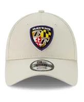 Men's New Era Khaki Baltimore Ravens Shield Playmaker 9TWENTY Adjustable Hat