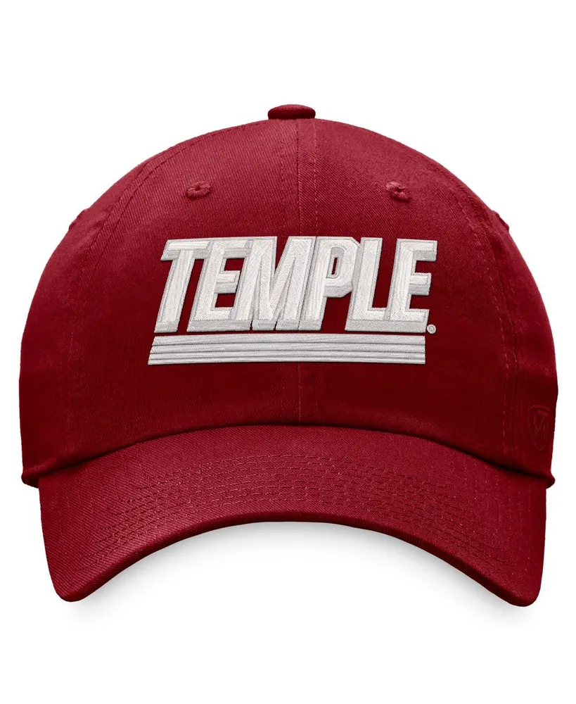 Men's Top of the World Red Temple Owls Slice Adjustable Hat