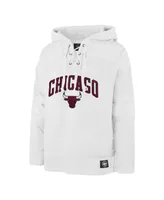 Men's '47 Brand White Chicago Bulls 2022/23 Pregame Mvp Lacer Pullover Hoodie - City Edition