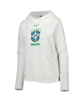 Women's Nike White Brazil National Team Varsity Raglan Tri-Blend Pullover Hoodie