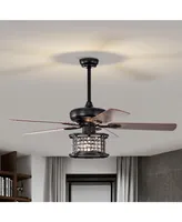 Costway 52'' Ceiling Fan with Light Reversible Crystal Ceiling Fan Lamp W/Remote Control