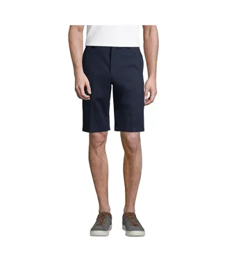 Lands' End Men's School Uniform 11" Plain Front Wrinkle Resistant Chino Shorts