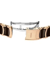 Rado Unisex Swiss Automatic Centrix Diamond (1/20 ct. t.w.) Brown High-Tech Ceramic & Rose Gold Pvd Bracelet Watch 39mm