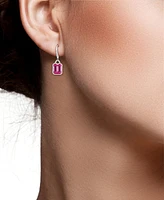 Pink Topaz (11-1/6 ct. t.w.) & Diamond (1/2 ct. t.w.) Leverback Drop Earrings in Sterling Silver