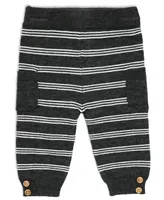 Bonjour Bebe Baby Boys Knit Side Button Sweater and Pants, 2 Piece Set