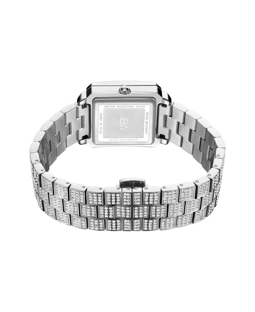 Jbw Women's Cristal Silver-Tone Stainless Steel Watch, 28mm