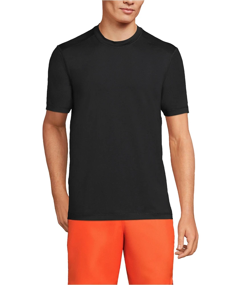 Lands' End Men's Short Sleeve Upf 50 Swim Tee Rash Guard