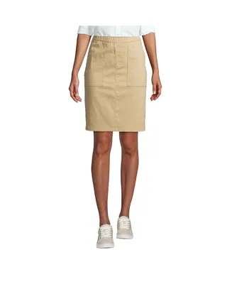 Lands' End Women's Mid Rise Elastic Waist Pull On Knockabout Chino Skort