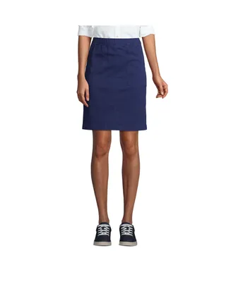 Lands' End Women's Mid Rise Elastic Waist Pull On Knockabout Chino Skort