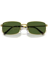 Ray-Ban Unisex Polarized Sunglasses, RB3717 - Gold