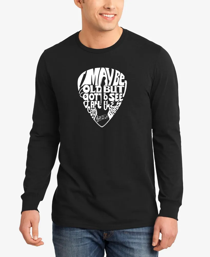 La Pop Art Men's Guitar Pick Word Long Sleeve T-shirt