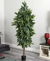 Nearly Natural 6.5' Mango Artificial Tree