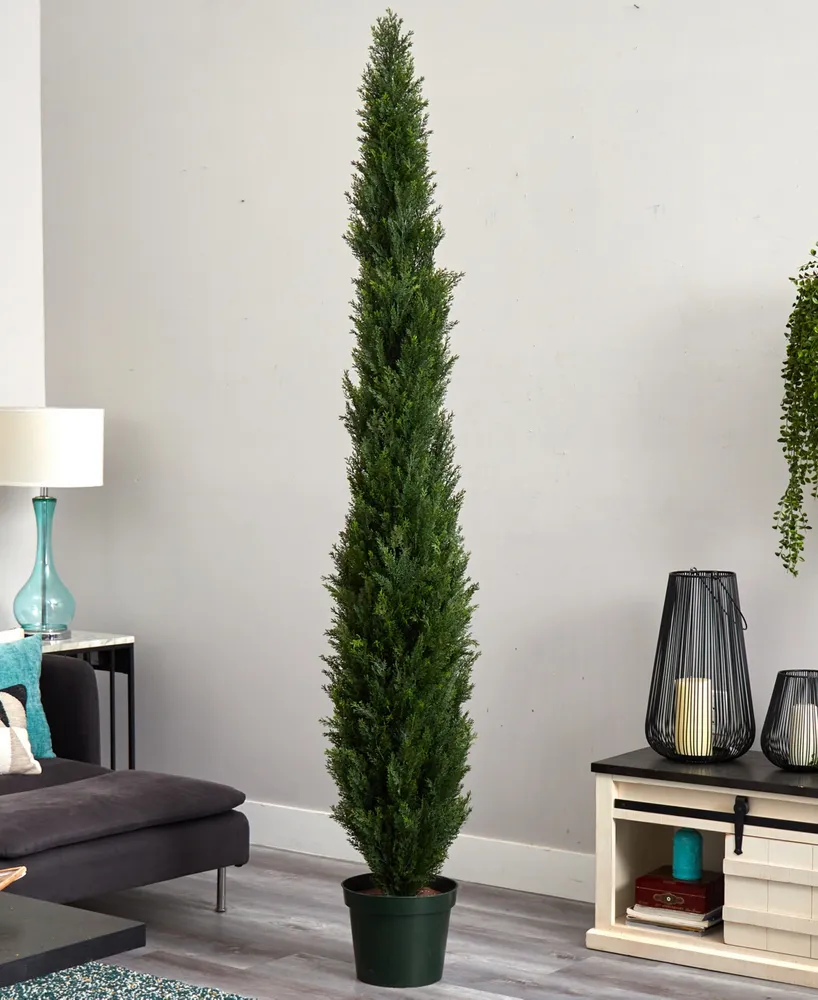Nearly Natural 8' Mini Cedar Pine Tree in 12" Pot