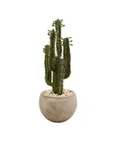 Nearly Natural 2.5' Cactus Artificial Plant in Bowl Planter