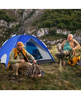 Costway 4 Person Instant Pop-up Camping Tent 2-in-1 Double-Layer Waterproof Tent