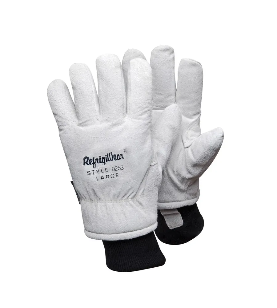 RefrigiWear Men's Warm Fiberfill Insulated Tricot Lined Leather Work Gloves