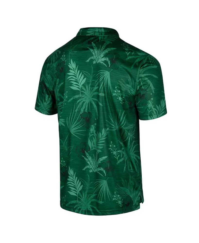 Men's Colosseum Green Miami Hurricanes Big and Tall Palms Polo Shirt