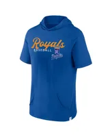 Men's Fanatics Royal Kansas City Royals Offensive Strategy Short Sleeve Pullover Hoodie